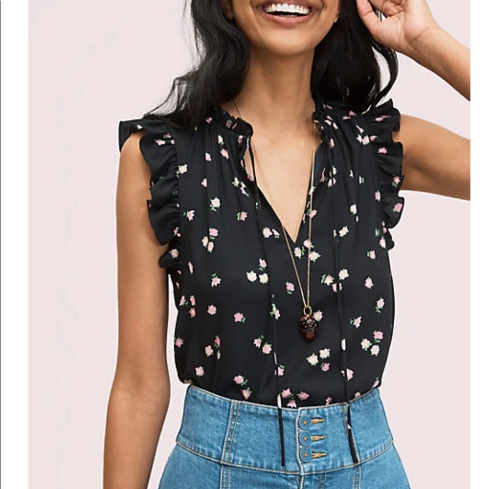 Kate Spade ditsy begonia blouse
